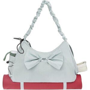 🆕Women Grey Gym Bag Yoga Mat Bag with Shoes Compartment Wet Pocket Bag